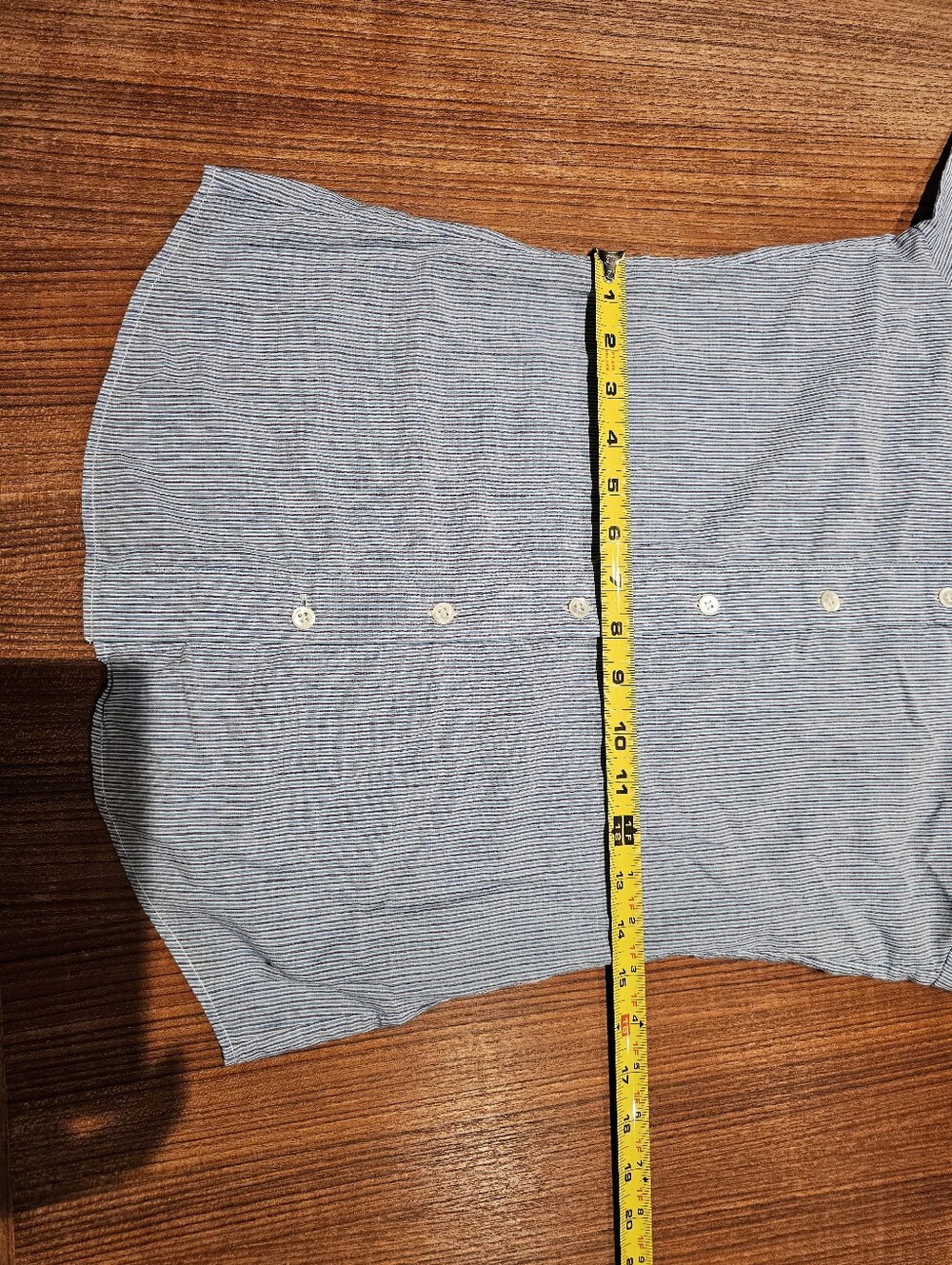 Façonnable Linen Blue Stripe Button-Up Shirt - Picture 4 of 10
